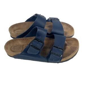 Arizona  Birko-Flor Sandal in Navy Blue‎ Leather